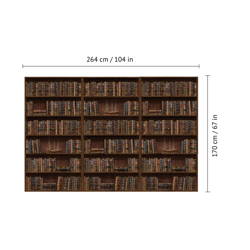 Vintage Library 264cm x 170cm Peel and Stick Wall Mural