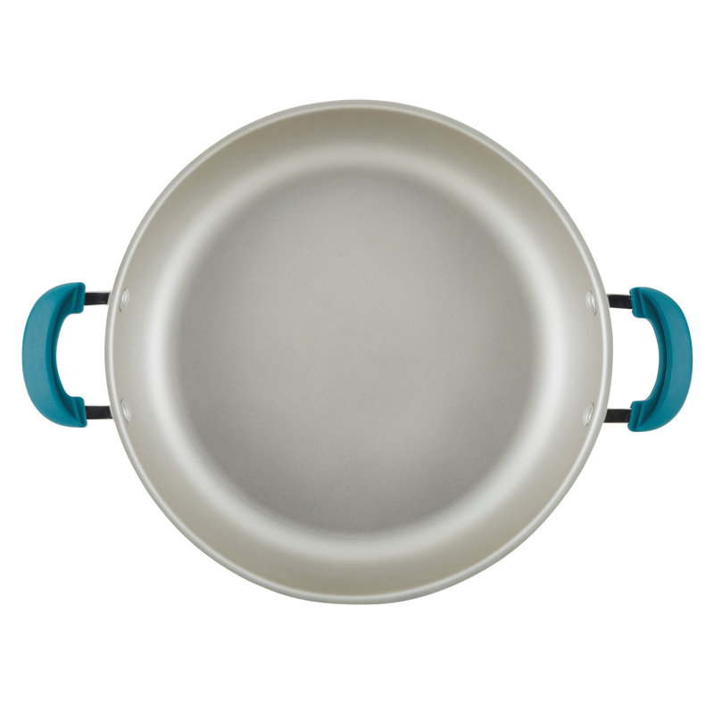 Rachael Ray Create Delicious Stackable Nonstick Cookware Induction Pots and Pans Set, 8 Piece, Teal
