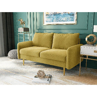 Casey 58" Velvet Round Arms Sofa Loveseat