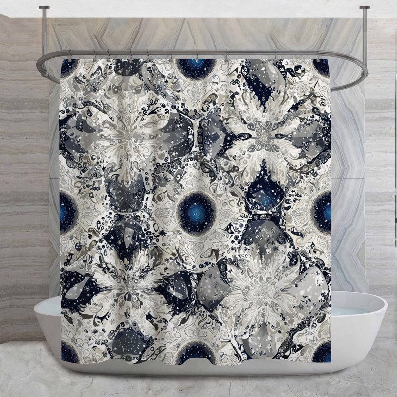 Rideau de douche Cosmic Mandala, H 73 po x l 70 po