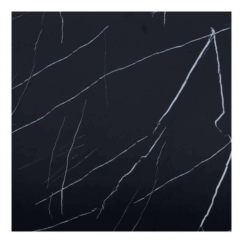 Table basse rectangulaire moderne minimaliste avec motif en bois aggloméré. Ajoutez une atmosphère paisible et confortable à votre maison. Table basse en panneau de fibres à densité moyenne, autocollant à motif en panneau de fibres à densité moyenne noir, table d'appoint.