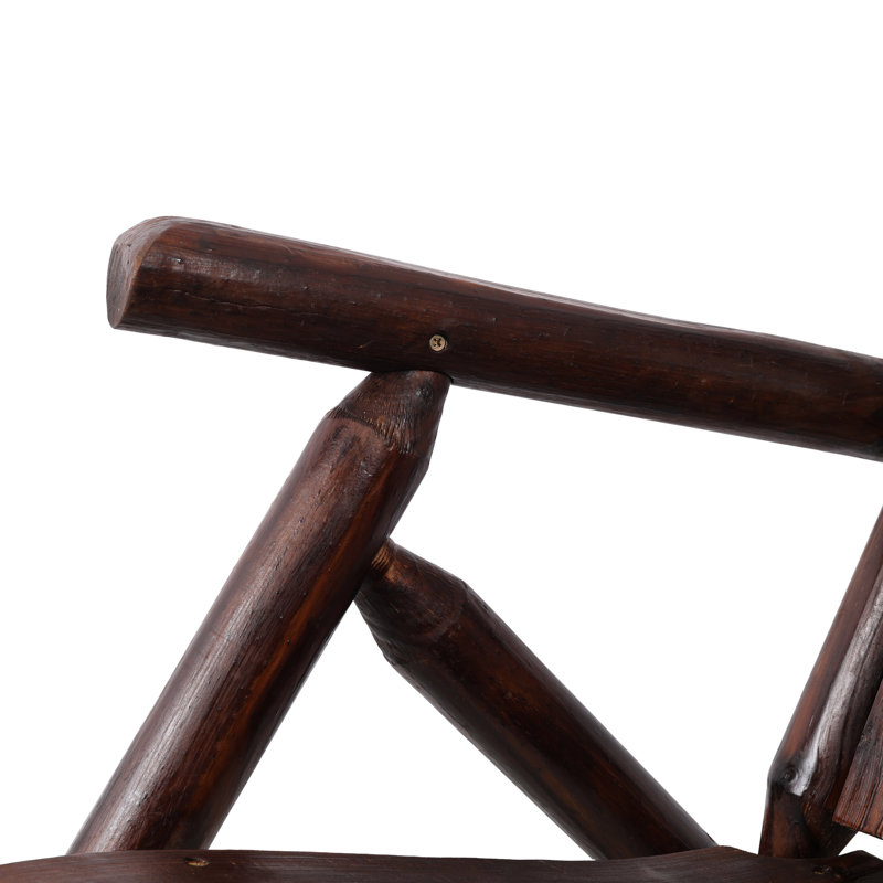 Chaise berçante de patio en bois de pin brun, conception de relaxation lombaire ergonomique, finition à bascule lisse pour une bonne décoration, confort du bas du corps, instructions d'assemblage simples