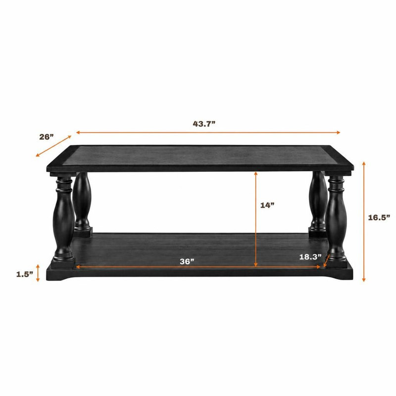 Table basse Farmhouse, Noir