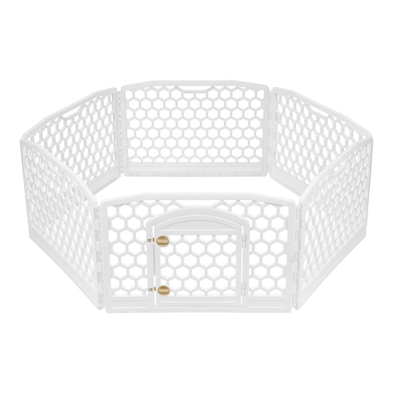 IRIS Dog Exercise Playpen, White, 24-in, 6-panel