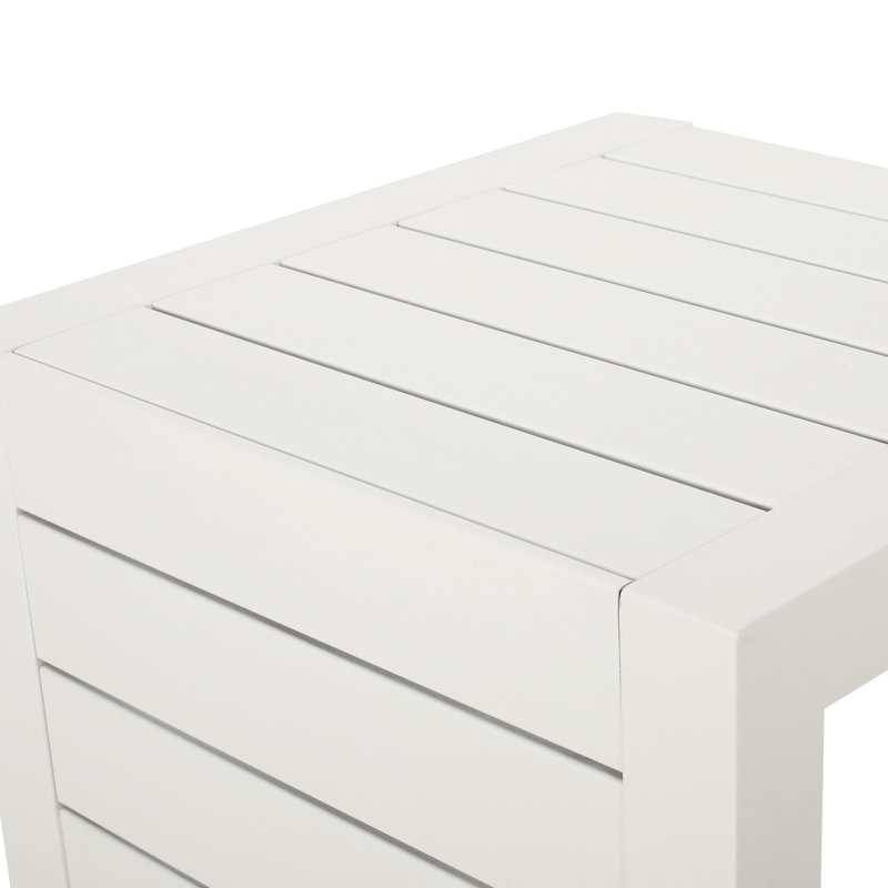 Table d'appoint grise avec structure en aluminium pour le plaisir extérieur - l 14,5 po x P 15 po H 24 po Structure légère à l'extérieur l 14,5 po P 15 po H 24 po