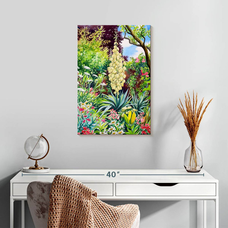 Harnek Garden With Flowering Yucca, 24" H x 16" W