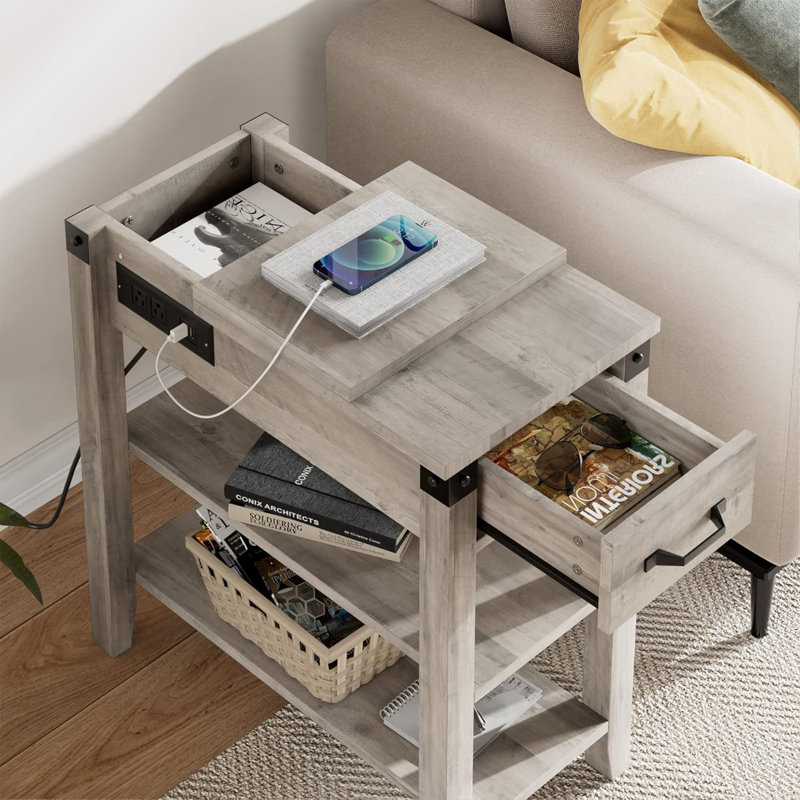 Brenndon Solid Wood End Table Set, Brown, Brown