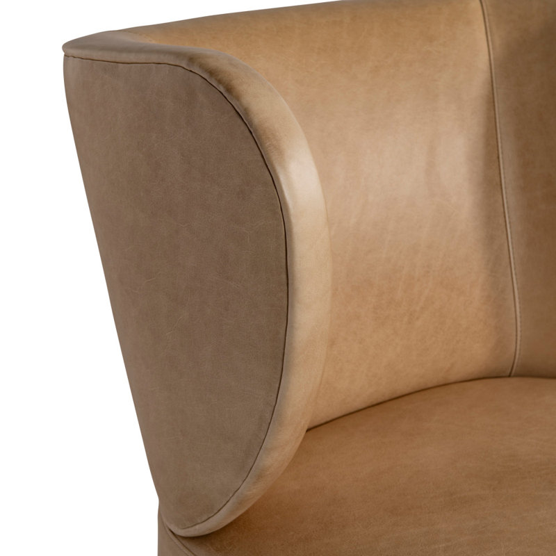 Fauteuil pivotant en cuir Oliver, 360-041