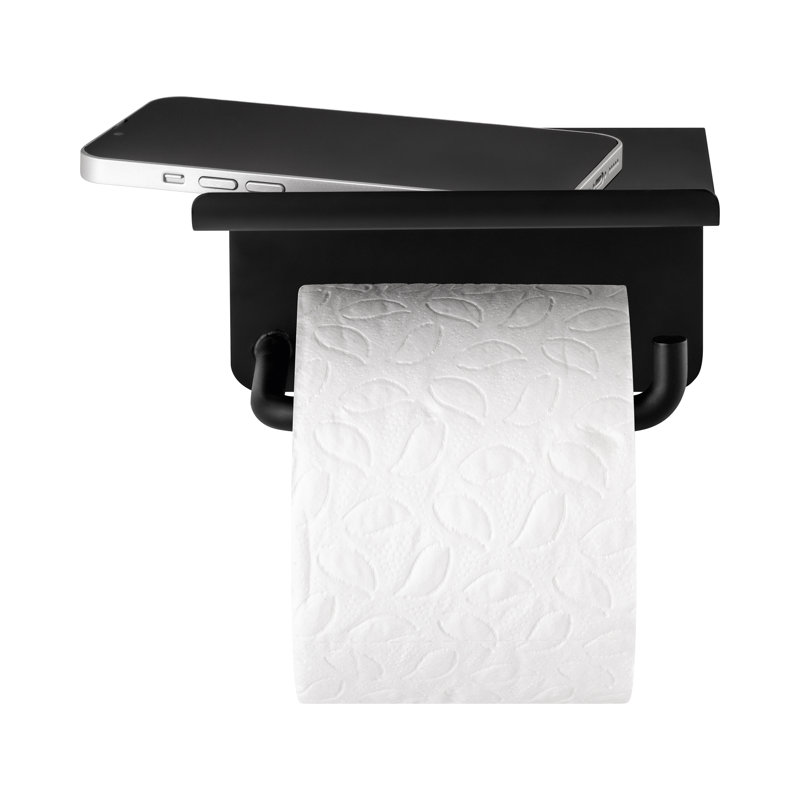Modo Wall Mount Toilet Paper Holder, Matte Black