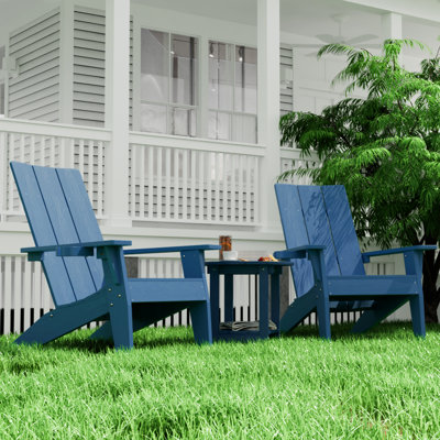Caddo Outdoor Adirondack Chair With Table