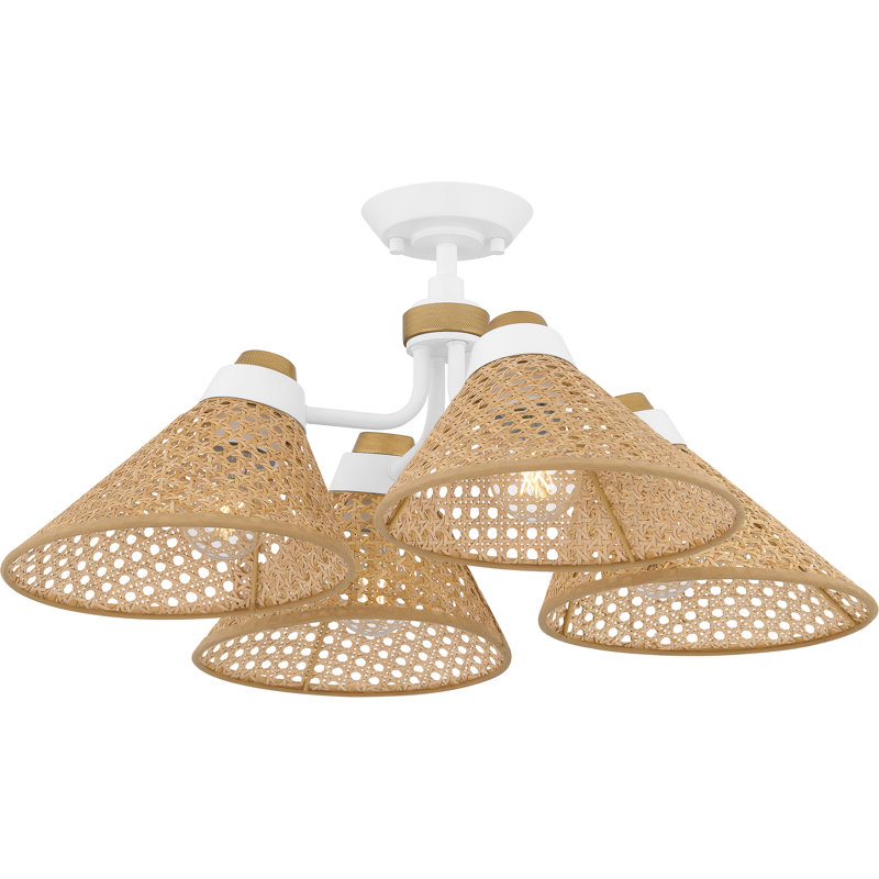 Artiola Rattan Semi Flush Mount