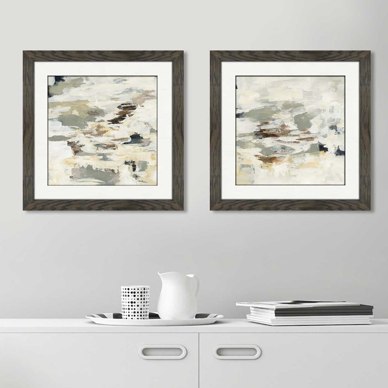 « steps on pierres i », ensemble de 2 reproductions de peintures à l’acrylique encadrées, H 16,5 po x l 33 po x P 1 po