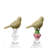 15.75in Spire Pillar With Bird Set Of 2 