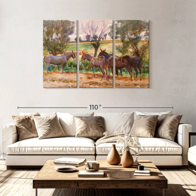Brampt Mules 1918, 48" H x 74" W