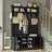 Jaxsin Hall Tree 47.3" Wide with Bench and Shoe Storage,4-in-1 Design Coat Rack for Entryway-1309182469