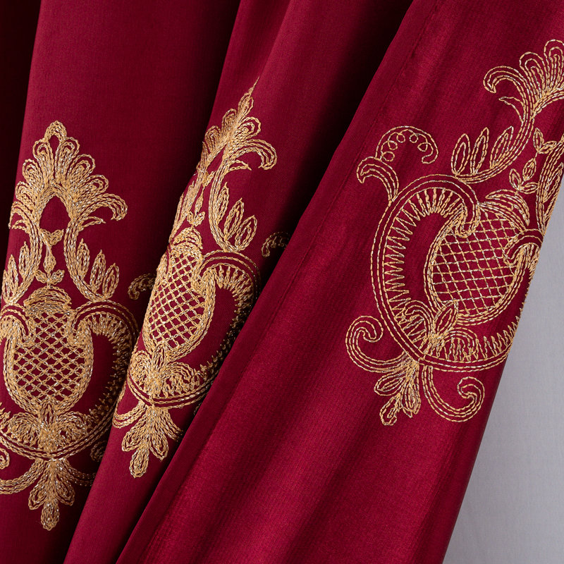 Rideau de fenêtre Skalski Macrame, Bourgogne / Doré, L 54 po x L 90 po