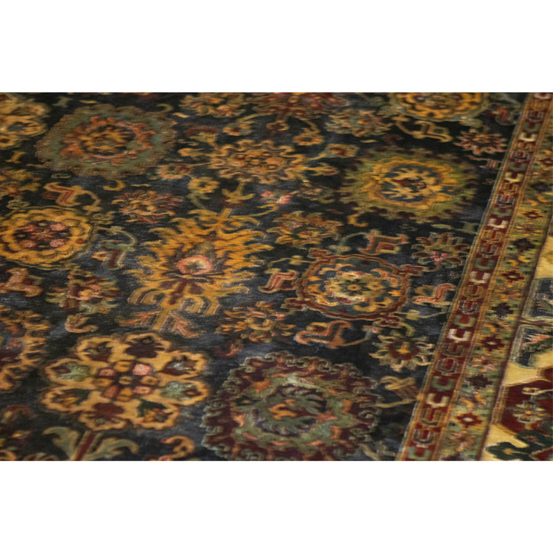 High-Quality Hand-Knotted Black And Red Area Rug