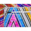 Tapis bleu / rose / rouge nouvel âge en laine noué à la main de conception unique 2 pi x 3 pi Falzini