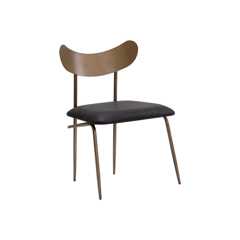 Bryton DINING CHAIR - Black, Black/Antique Brass