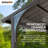 Sunjoy 5 ft. x 8 ft. Steel 2-tier Grill Gazebo Hardtop Brown Steel Frame Gazebo with Ceiling Hook and Shelves