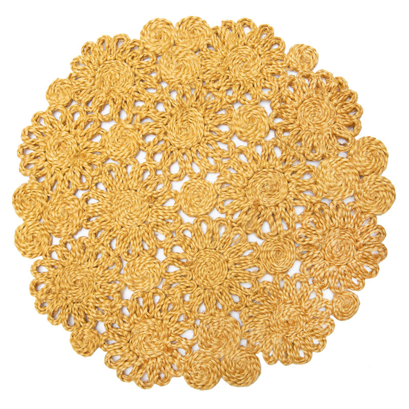Bladwell Jute Round Placemat, Mustard