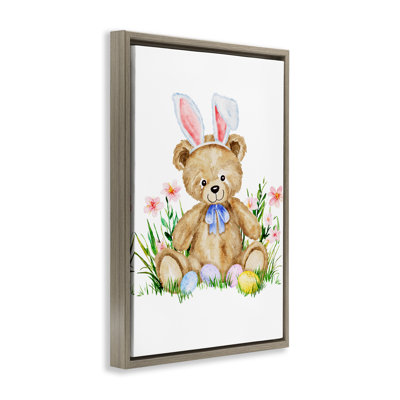 Springy Easter Teddy Bear Floating Frame, design by Amy Hall