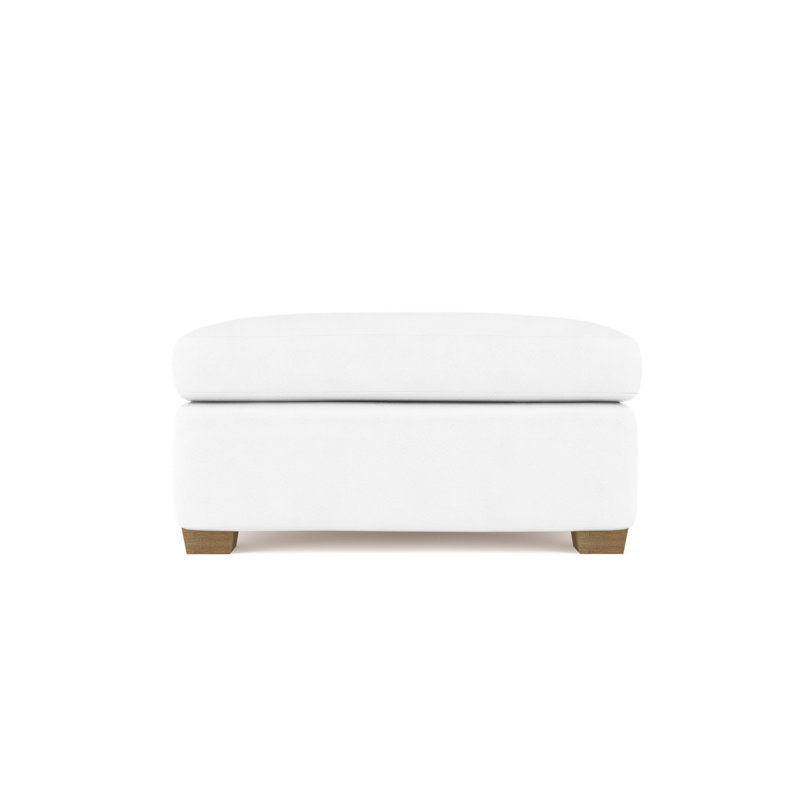 Rivington Ottoman, Plush Velvet Oyster, Weathered