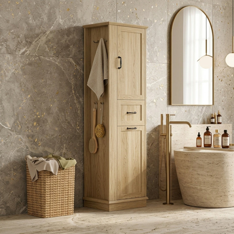 Grande armoire de rangement moderne avec compartiment inclinable, tablettes réglables, capacité de charge de 80 lb, charnières à fermeture en douceur et poignées en alliage d'aluminium pour la cuisine de la salle de lavage