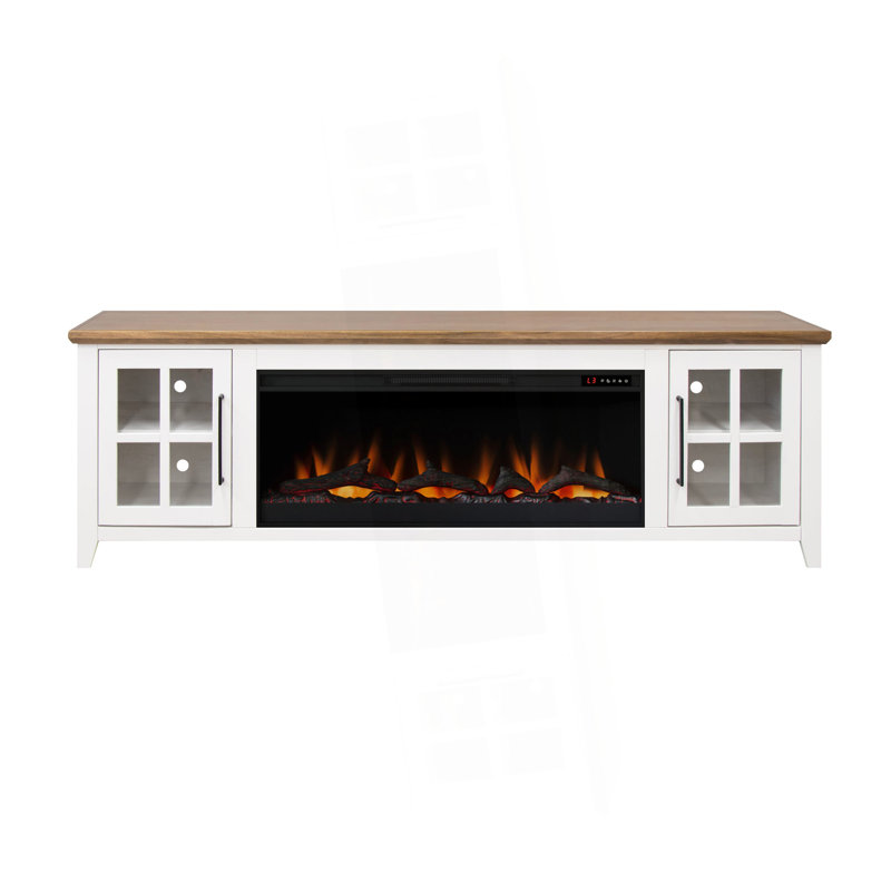 Meuble télé Providence de 83 po pour téléviseur de 95 po ou moins, assemblage minimal requis, Blanc