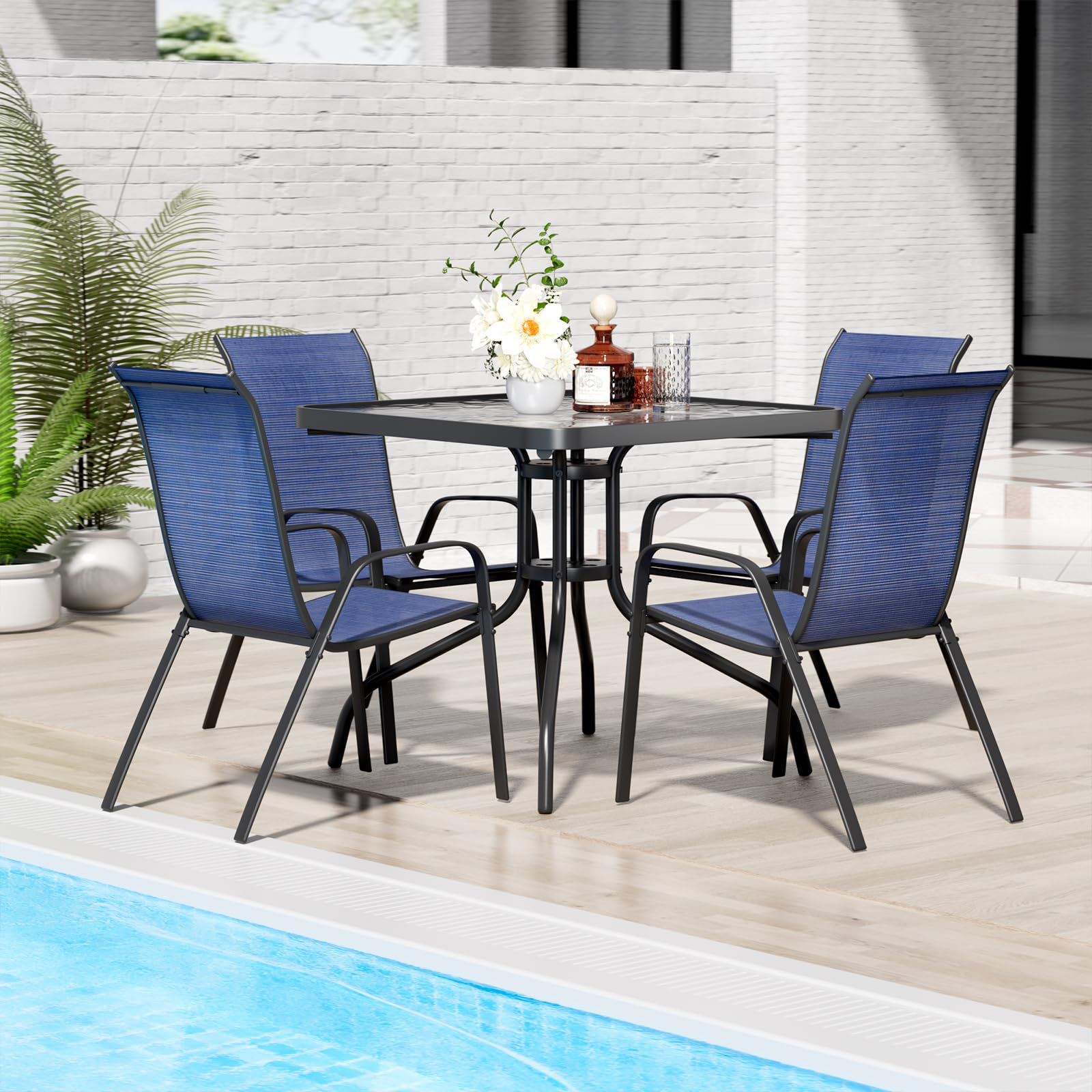 Hokku Designs Melisa Patio Dining Set Pieces, All Weather