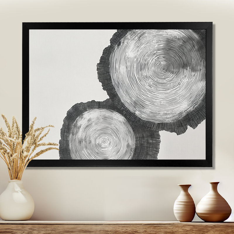 «Grey Celestial Balance», reproduction d'art sur toile grise, H 12 po x l 20 po, Cadre photo unique, Noir