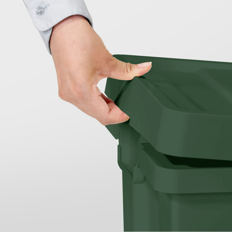 Boîte de rangement en plastique ike-it, H 10,28 po x l 13,15 po x P 17,13 po, Vert