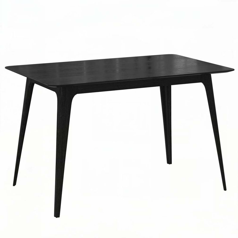 Dining Table Solid Wood Legs, Black, Black