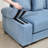 Kojka Convertible Corduroy Sectional Sofa with Thick Armrests & Movable Ottoman-114888065-121418092