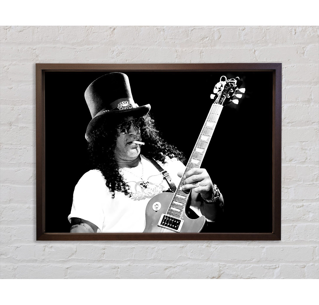 Slash auf der Gitarre - Einzelner Bilderrahmen Kunstdrucke auf Leinwand