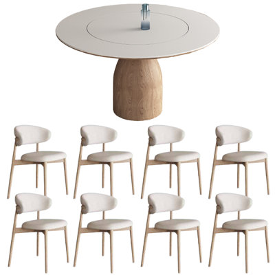Ensemble de chaises rondes en bois massif