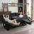 3-seater Reclining Sofa With Cup Holders & Storage Drawer – Soft Chenille Fabric-1572911070
