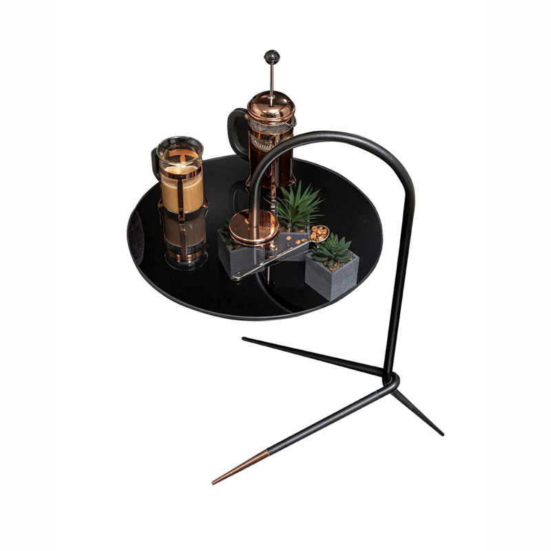 Anijia Glass Top End Table