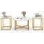 3 Pcs Coffee Table Set Round Coffee Table And 2pcs Square End Tables Metal Frame-1600594300