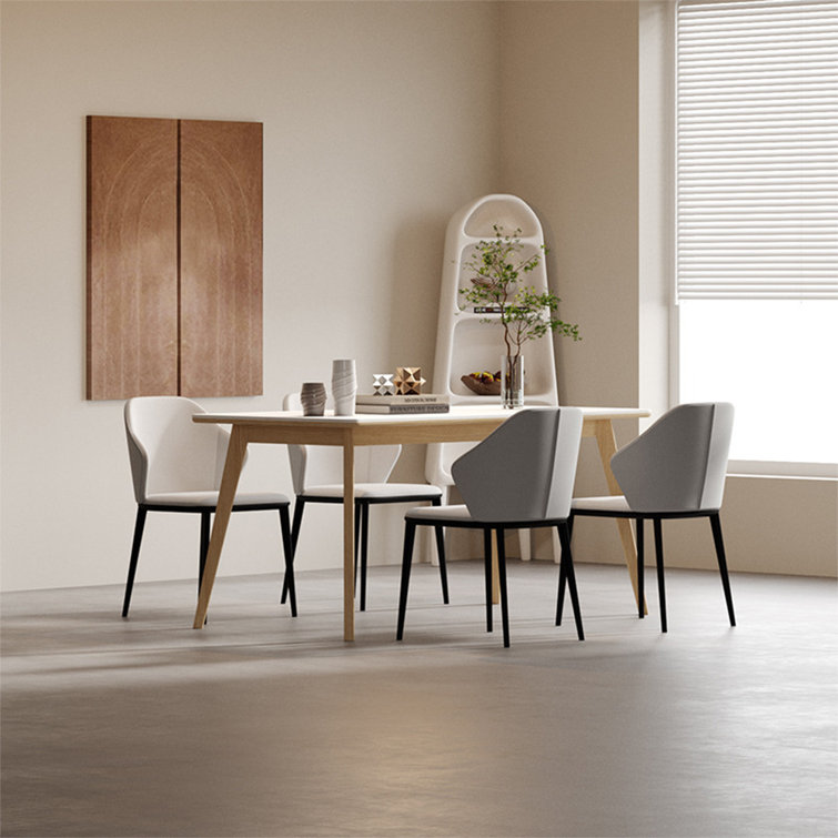 Simple Modern Small Apartment Rectangular Rock Plate Dining Table Set