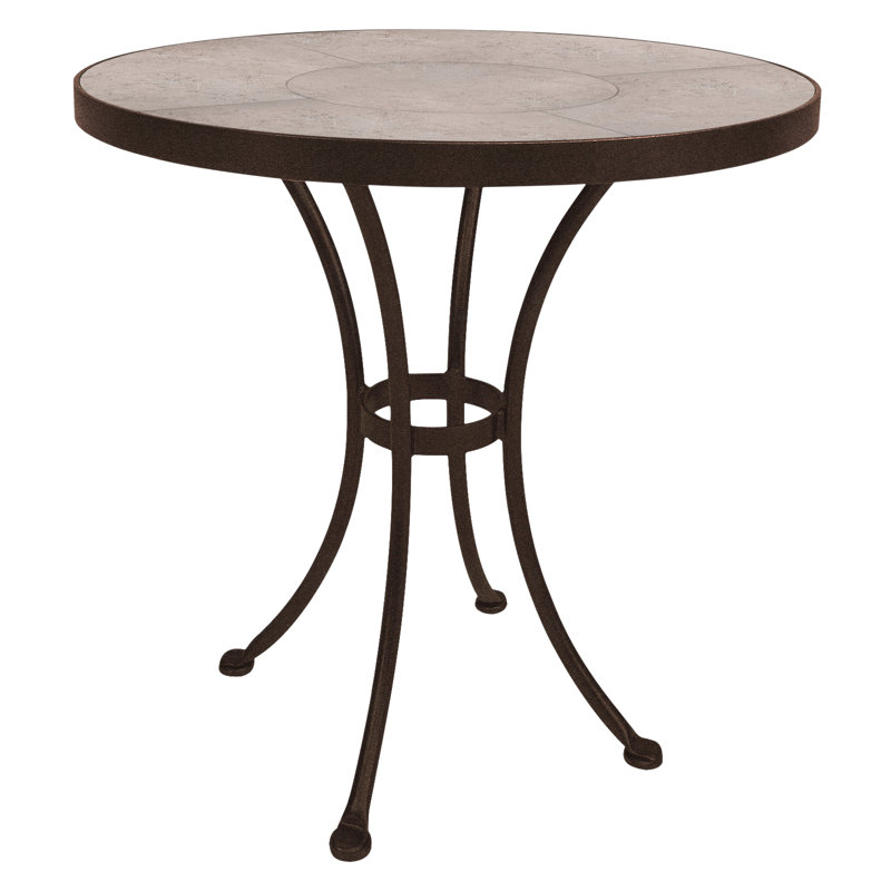 Outdoor Round Dining Table, Summit Gray, Copper Creek