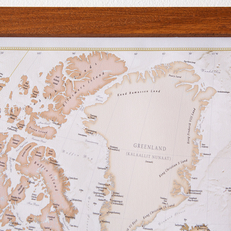 Medium Antique World Map - Single Picture Frame Print on Canvas, 62cm H x 86cm W x 0.5cm D