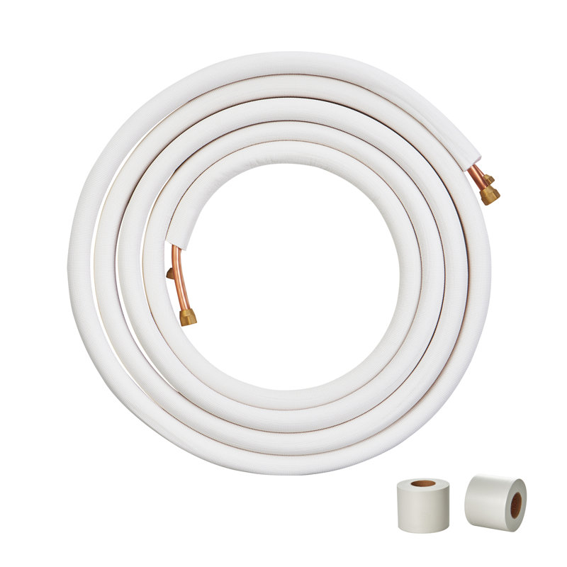 White Triple-Layer Insulated Copper Mini Split Line Set