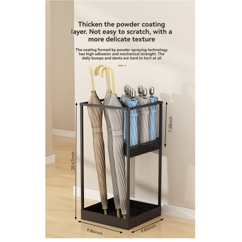 Metal Freestanding Umbrella Stand, Black