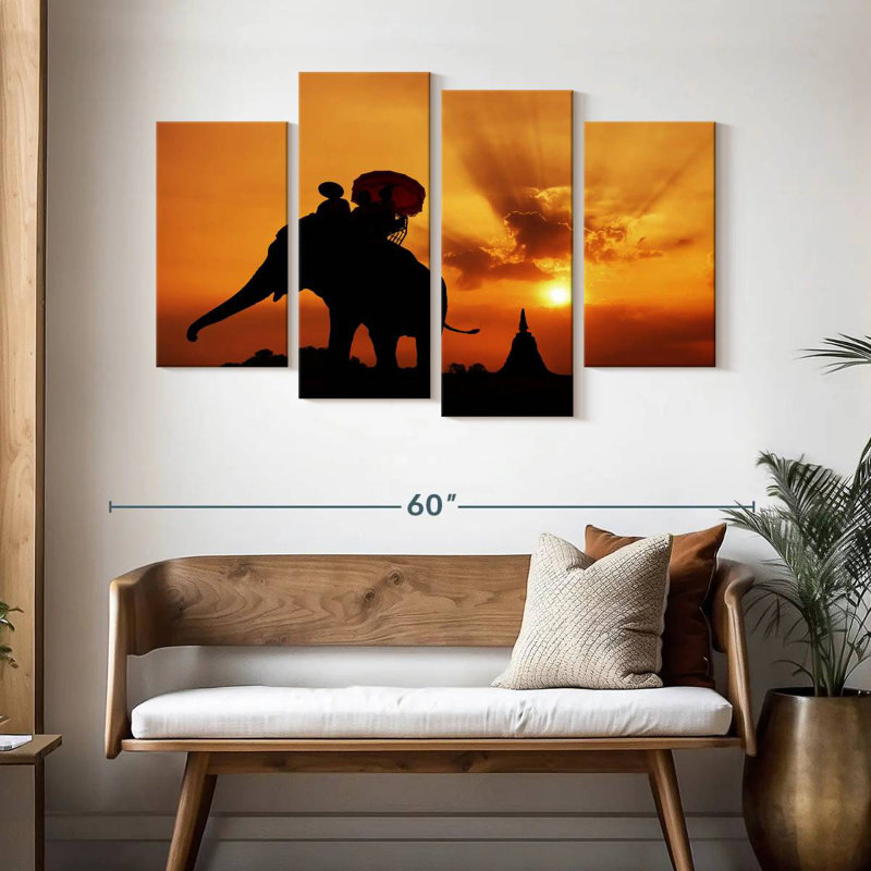 Brampt Elephant Sunset Silhouette