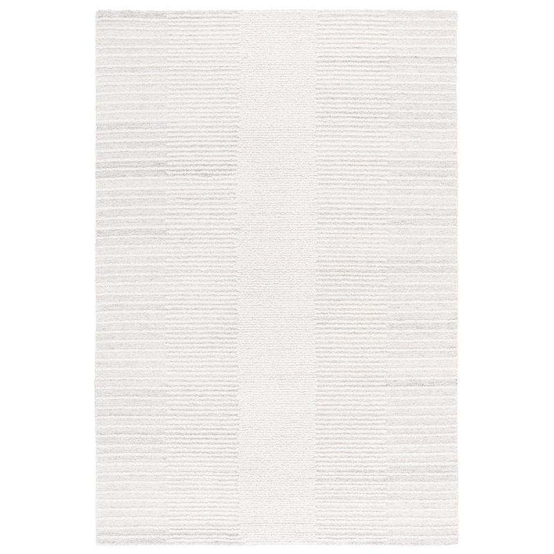 Tapis de couleur unie en coton touffeté à la main Abstract, Rectangulaire 3 pi x 5 pi