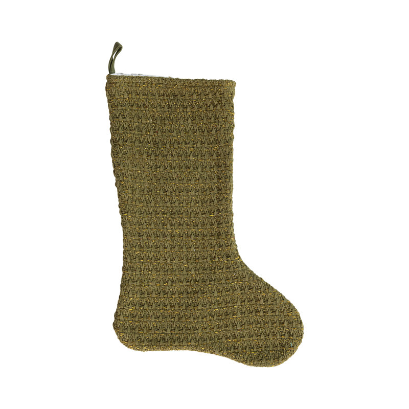Chaussette de Noël en mélange de coton, Vert