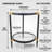 21" Round 2-Tier Tempered Glass End Table, Matte Black & Glossy Gold Metal Side Table, Modern Nightstand for Living Room & Bedroom