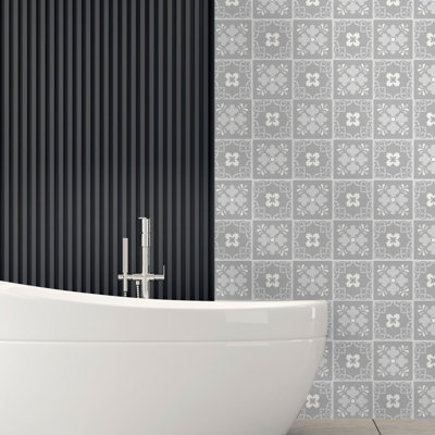 96.77cm W x 96.77cm L PVC Peel and Stick Mosaic Tile