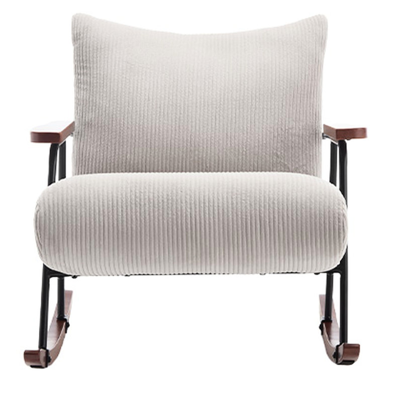 Chaise berçante grise élégante avec structure solide et moderne en métal robuste pour la maison